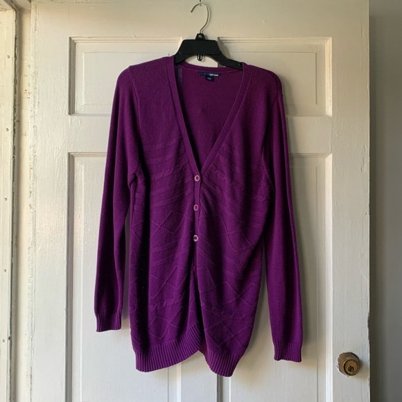 Basic Edition Purple Cardigan 